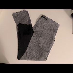 lululemon pace rival high-rise crop leggings 6 space gray black 22”